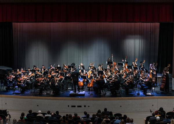 Students performing at the 2023-2024 All County Orchestra Concert